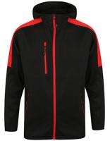Finden+Hales FH622 Adults Active Softshell Jacket - Black/Red - XS - thumbnail