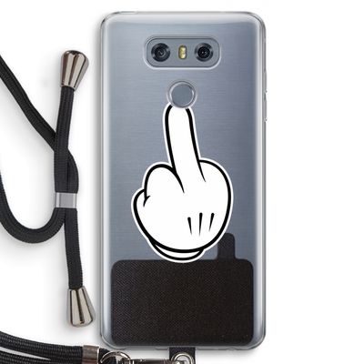 Middle finger white: LG G6 Transparant Hoesje met koord