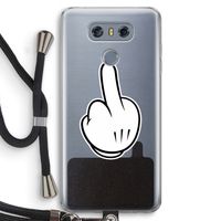 Middle finger white: LG G6 Transparant Hoesje met koord