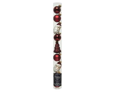 Figuur glas l2.8b2.7h6 ossebloed ass 9st kerst - Decoris