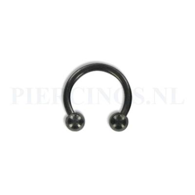 Circulair barbell zwart 1.2 mm 6 mm