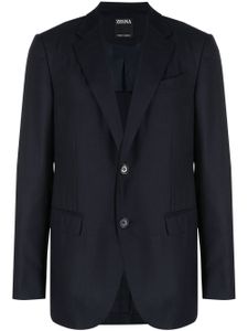 Zegna blazer à simple boutonnage - Bleu