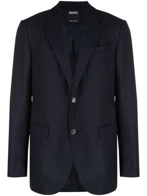 Zegna blazer à simple boutonnage - Bleu