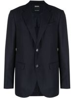 Zegna blazer à simple boutonnage - Bleu