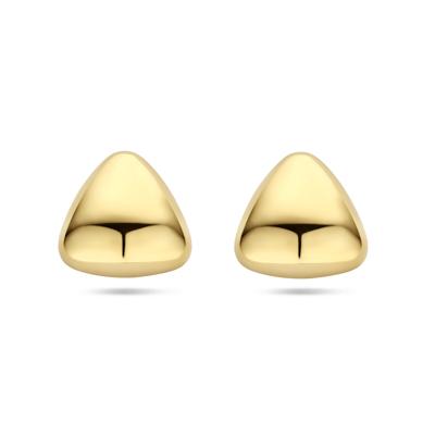 Moderne 14k Geelgouden Oorknoppen in Driehoek Vorm - 13.5x14mm