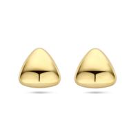 Moderne 14k Geelgouden Oorknoppen in Driehoek Vorm - 13.5x14mm