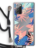 Tropisch: Samsung Galaxy Note 20 / Note 20 5G Transparant Hoesje met koord