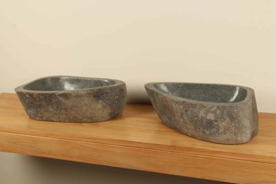 Flussstein Waschbecken SatzRL060302AB, 50x33x15 cm
