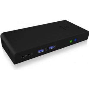 ICY BOX IB-DK2251AC notebook dock & poortreplicator Bedraad Zwart