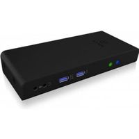 ICY BOX IB-DK2251AC notebook dock & poortreplicator Bedraad Zwart