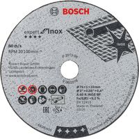 Bosch Doorslijpschijf Expert voor Inox, Ø 76mm, voor haakse minislijper doorslijpschijf 5 stuks, boring 10mm, A 60 R INOX BF, recht - thumbnail