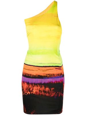 Louisa Ballou robe courte à design asymétrique à une épaule - Jaune