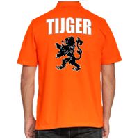 Tijger Holland supporter poloshirt oranje met leeuw EK / WK voor heren