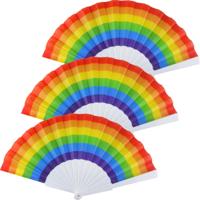 Regenboog Handwaaier - 4x - Pride vlag - LHBTI - Spaanse Waaier - 14 x 23 cm