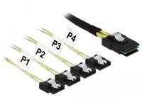 Delock 85731 Kabel Mini SAS SFF-8087 > 4 x SATA 7 pin 1 m metaal