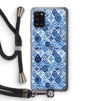 Blauw motief: Samsung Galaxy A31 Transparant Hoesje met koord