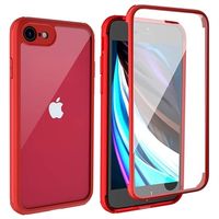 iPhone 7/8/SE (2020)/SE (2022) Shine&Protect 360 Hybride Hoesje - Rood / Doorzichtig - thumbnail