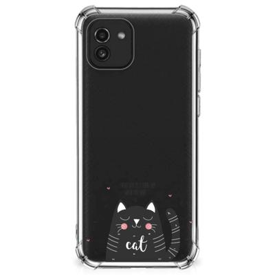 Samsung Galaxy A03 Stevig | Bumper Hoesje | Cat Good Day Samsung Galaxy A03 Stevig | Bumper Hoesje | Cat Good Day
