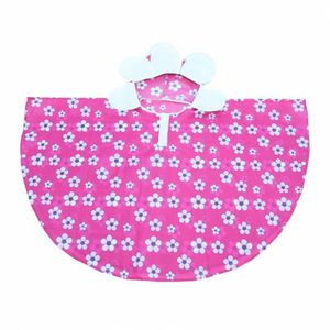 Roze poncho met bloemetjes 52 cm - Regenponcho's