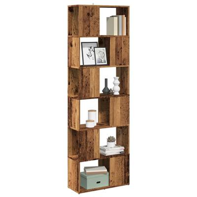 Boekenkast/kamerscherm 60x24x186 cm oud houtkleurig