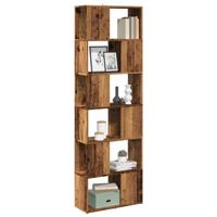 Boekenkast/kamerscherm 60x24x186 cm oud houtkleurig