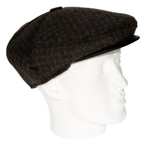 Heren flat cap bruin met lichte structuur