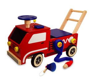 I'm toy Loop/duwwagen brandweer junior rood/blauw