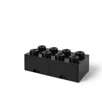 LEGO - Opberglade Brick 8, Zwart - LEGO