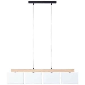 Brilliant Hanglamp Rayan wit met hout 99441/35