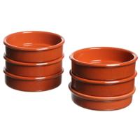 Luxe creme brulee schaaltjes - 6x - D11 cm - terracotta - tapasschaaltjes - tapas