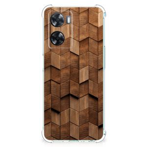 Stevig Telefoonhoesje voor OPPO A57 | A57s | A77 4G Wooden Cubes