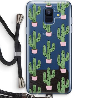 Cactus Lover: Samsung Galaxy A6 (2018) Transparant Hoesje met koord