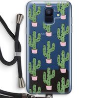 Cactus Lover: Samsung Galaxy A6 (2018) Transparant Hoesje met koord