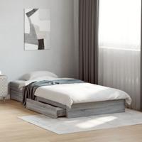 Bedframe met lades bewerkt hout grijs sonoma eiken 75x190 cm