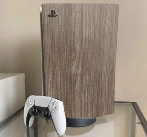 PS5 sticker Eikenhouten huid