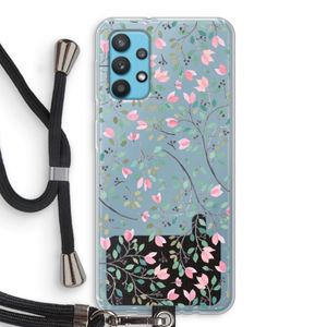 Sierlijke bloemen: Samsung Galaxy A32 4G Transparant Hoesje met koord