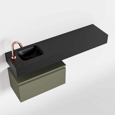 Toiletmeubel Mondiaz Andor | 120 cm | Meubelkleur Army | Lex vrijhangend wastafel Urban Links | 1 kraangat Toiletmeubel Mondiaz Andor | 120 cm | Meubelkleur Army | Lex vrijhangend wastafel Urban Links | 1 kraangat