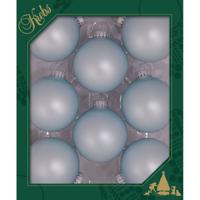 Kerstballen - 8 stuks - lichtblauw - glas - 7 cm - Kerstversiering/kerstdecoratie