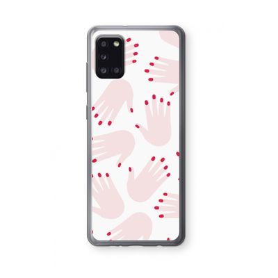 Hands pink: Samsung Galaxy A31 Transparant Hoesje