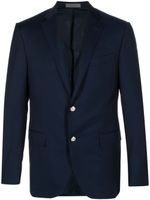 Corneliani blazer en laine vierge à simple boutonnage - Bleu - thumbnail