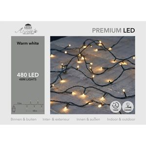 Kerstverlichting warm wit 480 leds met dimmer en timer functie 4800 cm - Kerstverlichting kerstboom