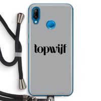 Topwijf Grijs Zwart: Huawei P20 Lite Transparant Hoesje met koord