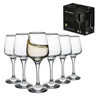 Florina Sevilla 6 exclusieve witte wijnglazen met zwarte onyx rand - 330ml - Wijnglas - Premium glazen - thumbnail