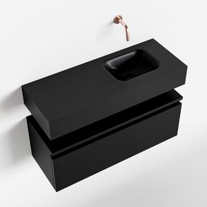 Toiletmeubel Mondiaz Andor | 80 cm | Meubelkleur Urban | Lex vrijhangend wastafel Urban Rechts | Zonder kraangat