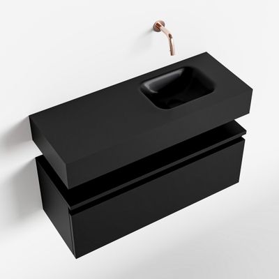 Toiletmeubel Mondiaz Andor | 80 cm | Meubelkleur Urban | Lex vrijhangend wastafel Urban Rechts | Zonder kraangat