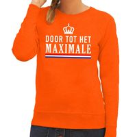 Door tot het Maximale sweater oranje dames 2XL  - - thumbnail