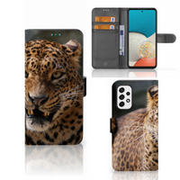 Samsung Galaxy A53 Telefoonhoesje met Pasjes Luipaard - thumbnail