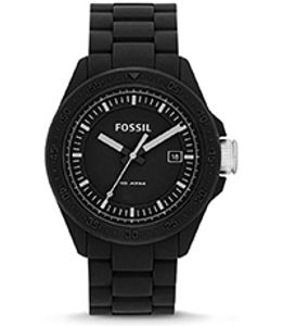 Horlogeband (Band + Kastcombinatie) Fossil AM4519 Onderliggend Silicoon Zwart 22mm