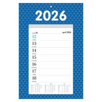 Weeknotitiekalender 2026 op schild Weeknotitiekalender 2026 op schild
