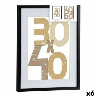 Muurfotolijst Zwart Plastic Hout MDF 42,5 x 2,5 x 52,5 cm (6 Stuks)
